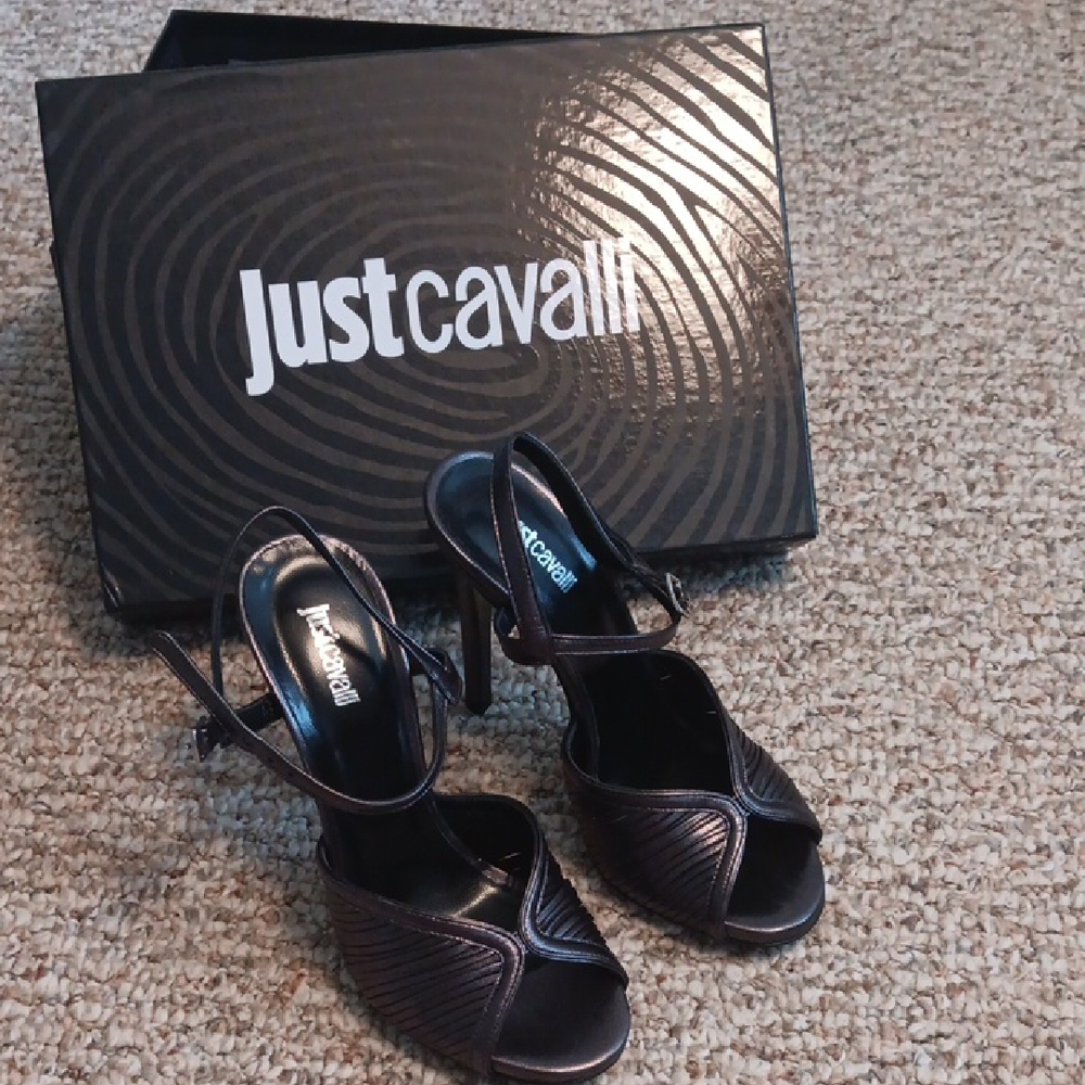 Just Cavalli Black Strappy Heels